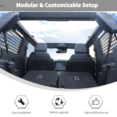 Linskip Trunk Molle Panel Compatible with 2021-2025 2026 Ford Bronco 2 Door Hard Top, Rear Window Cargo Molle Panel for Bronco Exterior Accessories - Space-Saving Organizer for Tools and Gear by Linskip - Image 5