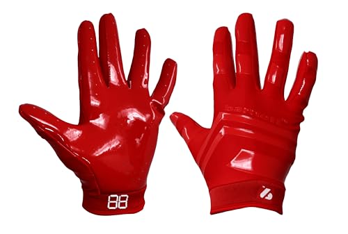 BARNETT FRG-03 rot professionell Receiver Fußball Handschuhe, RE, DB, RB (XL)