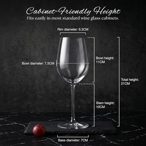 Image of Ash & Roh Wine Glass - Ideal for White or Red Wine Party Glass, Whisky Glass, Clear Glass, 300 ml, (4)