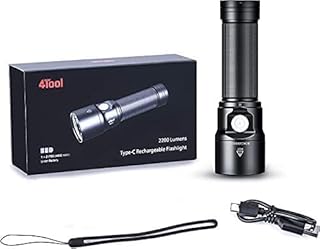 2200 Lumens Rechargeable USB High Lumens Type-C Mini LED Flashlights Compact EDC Pocket Torch for Camping Hiking Police Law Enforcement Hunting