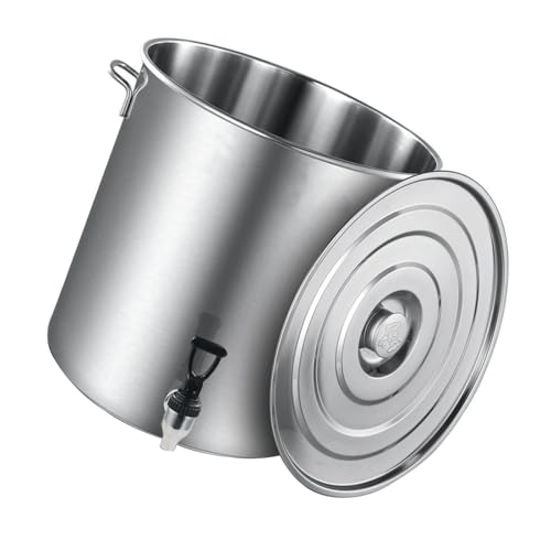 Marmite avec robinet de vidange et seau à soupe en inox alimentaire