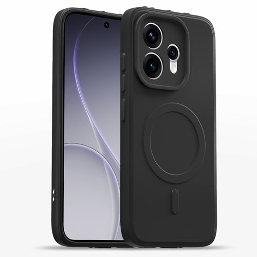 Image of Pikkme Back Cover for Oppo Reno 15 5G Soft Matte Silicone Mag-Safe Design (Mag-Safe Not Support) Camera Protection | Slim Fit Bumper Cover (Black)
