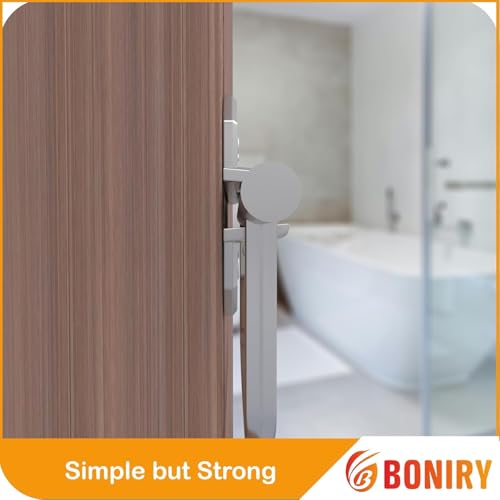 Image of Boniry Door Latch Lock, Kadi /Kundis with Grab Handles - Solid Metal Door Stopper for Bathroom, Home, Office - Easy Install, Smooth Sliding, Heavy Duty Latch (2, Matt)