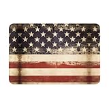YYHHAOFA Paillasson vintage imprimé drapeau américain américain 40,6 x 61 cm, antidérapant et facile à nettoyer, convient pour porte d'entrée, chambre à coucher, salon, bureau
