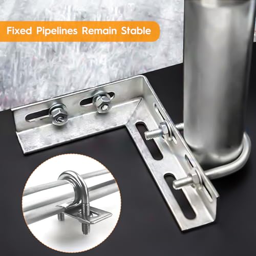 5 Stück M8 x 50mm 304 Edelstahl Silber U-Bolzen U-Schrauben, geeignet für Rohrleistungen