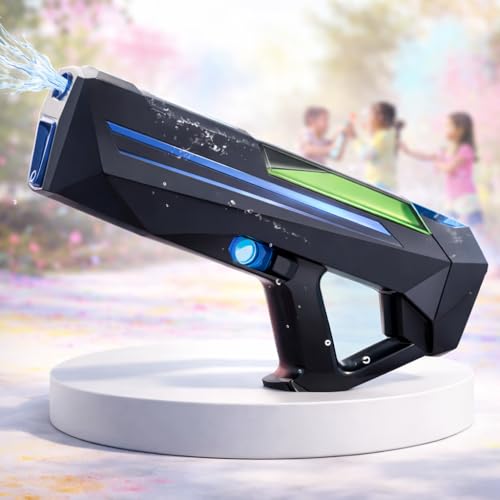 Image of Storio Rechargeable Electric Automatic Big Powerful Holi Pichkari Water Gun Toy for Kids with Luminous Light | 300ML Inbuilt Storage | Upto 30Ft Range |High Pressure Mechanism