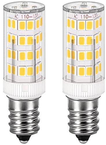 E12 Led Bulb 4W,Refrigerator Light Bulbs 40 Watt Type B Candelabra Base120V Non-Dimmable,Warm White 3000K 2 Pack