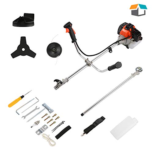 Coocheer 42.7Cc Weed Eater Gas Powered 18.5" Cutting Path 2 In 1 Gas Powered Brush Cutter Straight Shaft 2-Cycle Powerful Gas Weed Trimmer For Weed, Brush #TOP4