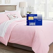THREAD SPREAD Oversized King Duvet Cover, 1000 Series Sateen 1 Piece Egyptian Cotton Quality Duvet Cover, 100% Pure Cotton Comforter Cover, Zipper Closure, 7 Corner Ties - Blush