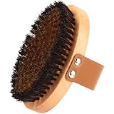 Trockenbürste Körper Kupferbürste-Dry Peeling Massagebürste für Durchblutung & Cellulite Bürste mit Kupfer und Naturpferdehaarbürste (Naturholzfarbe)