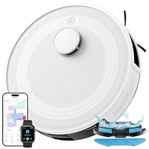 LEFANT M2 Saugroboter Mit Wischfunktion, Mehrstufiges Mapping, Staubsauger Roboter mit No-Go-Zonen, 6000 Pa Steuerung über APP/Alexa, 2.4G/5GHz Wi-Fi, für Tierhaare, Teppiche und Hartböden