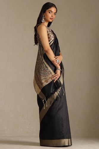 Image of Soch Womens Tussar Solid Saree