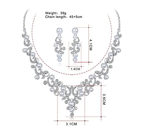 Set de joyas de plata de 3 piezas para mujer con pendientes y cadena 6