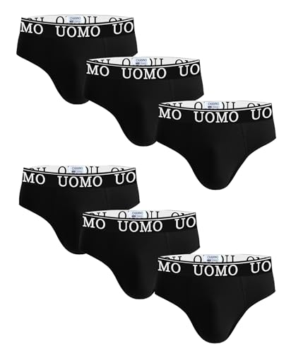 Channo Calzoncillos Hombre Algodón UOMO Pack 6 Negro L