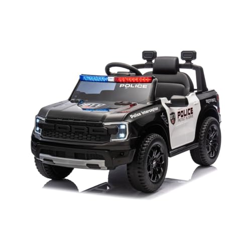 Chipolino Kinder Elektroauto Ford Police Bluetooth, Fernbedienung, Gurt, MP3, Farben:schwarz – Bild 3