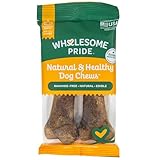 Wholesome Pride Natural & Healthy Pumpkin Highly Digestible Dog Chews, Made in The USA, Large - 2 Pack