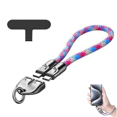 Mciluyaiio 240W Charging Cable with Wearable Bracelet Design,Crossbody & Wrist Strap Lanyard, Lightweight Double Interface,Portable Fashion Fast Charger Cable For Laptops, Phones, Tablets (Ross, 0.3)