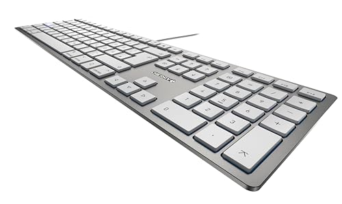 CHERRY KC 6000 Slim for MAC, Kabelgebundene Mac-Tastatur (USB-A Anschluss), UK-Layout (QWERTY), Flüsterleise Tasten, Flaches Design… – Ansicht 4