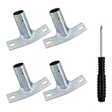 SXSYGZOA 4 Stück Besenstiel Halterung mit Schrauben und Schraubendreher, Besenstielhalter für Stiele 23-24mm für Universal Metallhalter Besen Besenstiele Wischer