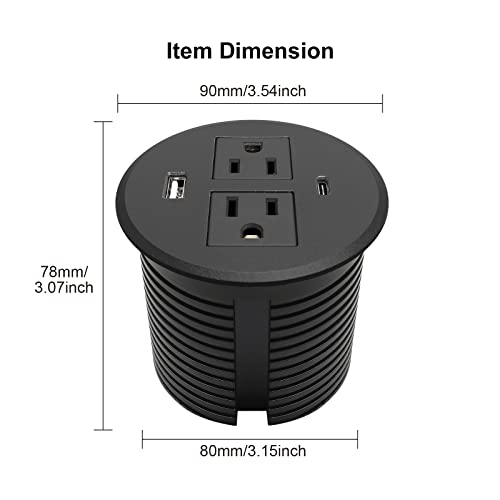 Triantstek BY213-YD022 Extensión de Escritorio Empotrada con Carga Rápida USB C 30W Total miniatura 4