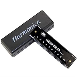 Harmonica Key of C Harmonica diatonique 10 trous C avec étui pour débutant, étudiants, enfants cadeau BLUES avec étui - Les Beatles, Paul McCartney, John Lennon, RIngo Starr, George Harrison