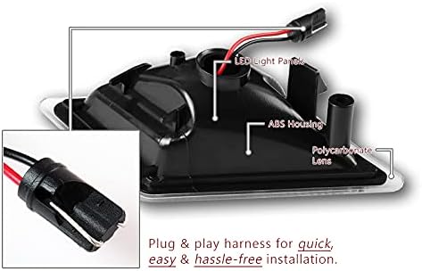 EPARTS Full LED Front Bumper Fender Side Marker Light Turn Signal Lamp Assembly Replacement Compatible With 2008-2011 Mercedes Benz W204 C-Class C300 / C350 / C63AMG (Clear Lens/Amber LED)