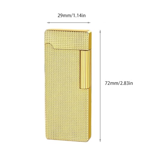 Encendedor Butano Retro Narrow Flip Dorado miniatura 6