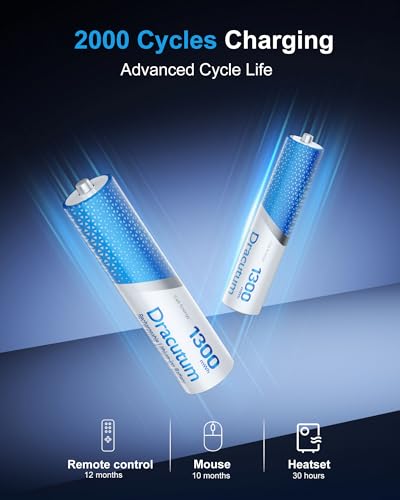 1.5V wiederaufladbare AAA Lithium Akkus 8 Stück, 1300mWh Lithium wiederaufladbare langlebige Trip A Lithium Ionen Batterien