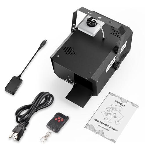 600W Stage Haze Machine: Continuous Output Fog Machine - Wireless Remote & DMX Control - Adjustable Smoke Outlet for Stage DJ Halloween Club Christmas Wedding Party Light Show