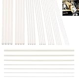 Rustark 35Pcs 7 Sizes White Plastic Rods Assortment Kit 250mm L 2mm-8mm Dia ABS Round Stick Solid Bars for...
