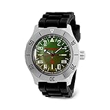 ⌚ PERFEKTES GESCHENK - Schönes mattgrünes braunes Zifferblatt | metallisch polierte Leuchtzeiger | Leuchtzeiger | bidirektionale Lünette | Edelstahl-Gehäuseboden mit originalem 