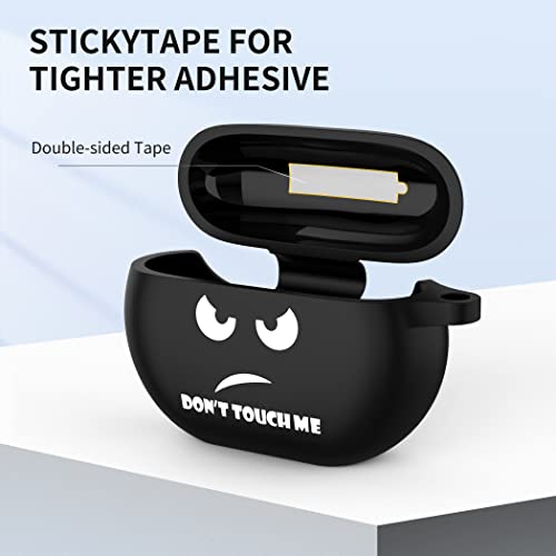 Cacoe Silicone Case Cover For Beats Studio Buds/Beats Studio Buds + 2023,Protective Skin Beats Studio Buds Plus Cases Shockproof Cute Funny Print Accessories With Keychain（Black） #TOP3