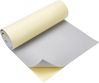 BENECREAT 3mm Thick Light Grey Self-Adhesive Eva Foam Roll 78.7x11.8 Inch Sticky Craft Foam, Adhesive Backed Foam Roll for Furniture Protection, Gap Filler, DIY Crafts