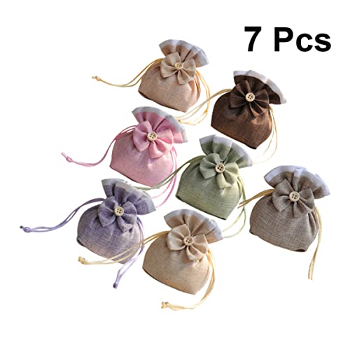 14 Peças Saco De Cordão De Linho Sachê Saco Vazio Bolsa Com Cordão Embalagem De Presente Gravata Bor