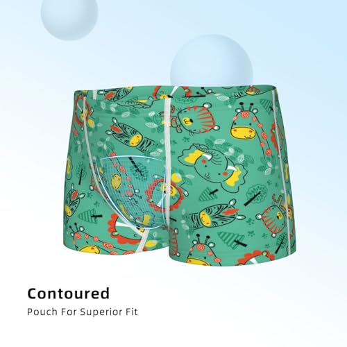 Boys' Cotton Boxer Brief Soft Underwear-Funny Animals In Jungle4