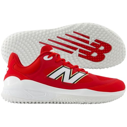 New Balance Men's Fresh Foam 3000 V7 Turf-Trainer Baseball Shoe, Team Red/White, 11