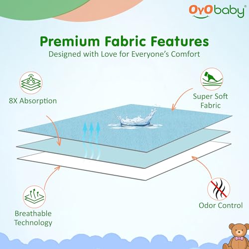 OYO BABY Extra Absorbent Waterproof Baby Dry Sheet (Beige, Large (140cm x 100cm))