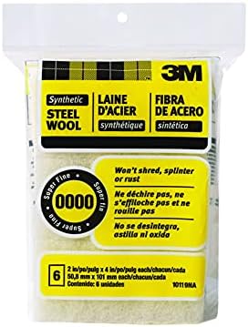 3M Synthetic Steel Wool Pads, 0000 Super Fine, 6-Pads
