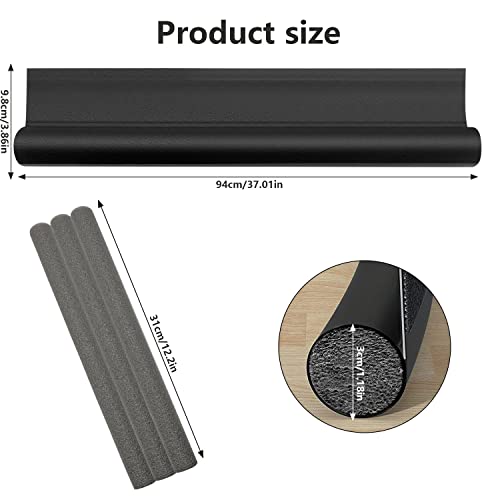 96 cm deurafdichting, zelfklevend, tochtstopper voor deuren, houdt tocht en tegen insecten, deurafdichting houdt warm en koud (zwart) - Image 3