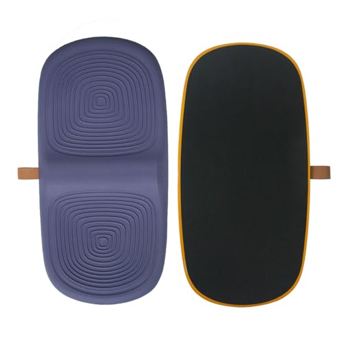 Image of Ergonomic Wooden Balance Board, Anti-Fatigue Wobble Board, Anti-Slip Balance Board with PU Cushioned Top, Standing Desk Mats, Rocker Board, Office Accessories, Blue