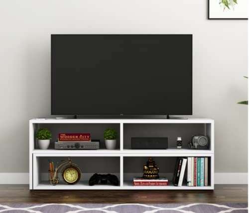 Image of THE WOODEN CITY Solid Sheesham Wood TV & Entertainment Unit for Living Room & Hotel Room and Office Furniture (Wood Finish 9)