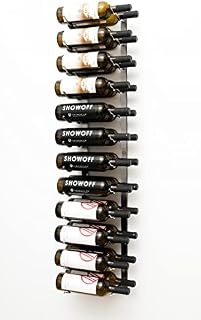 VintageView W Series 4 Wall Mounted Metal Wine Rack (1220mm, 24 Bottles, Brushed Nickel)