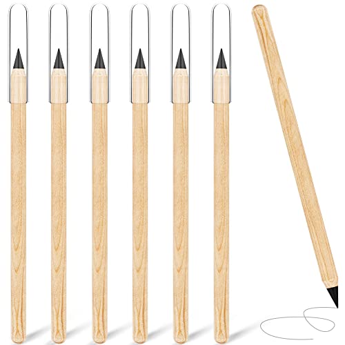 Auauy 6 Pcs Inkless Pencil, Infinity Pencil, Reusable Everlasting Pencil, Erasable Portable Pencil, Technology Unlimited Eternal Pencil For Writing, Drawing, Students Home Office School Supplies #TOP13