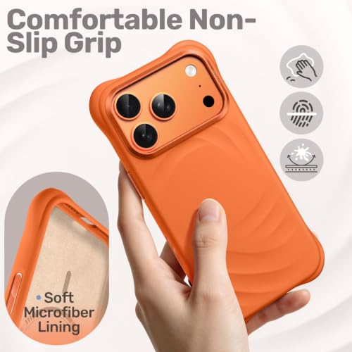 JETech Magnetische Silikon Hülle für iPhone 18 Pro/17 Pro, Cosmic Orange – Ansicht 3