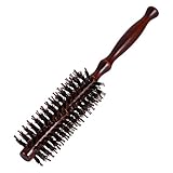 Yinhing Professioneller Antistatischer Lockenkamm mit Holzgriff, Stylingbürste für die Pflege von Lockigem Haar, Haarstyling-Werkzeug, Antistatisch, Nylonborsten,