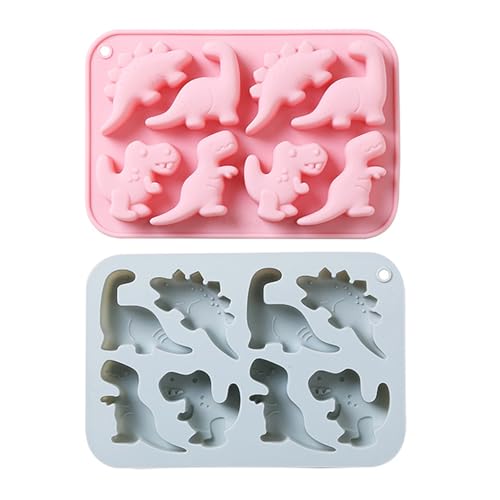 Honicemar 8 Cavities Dinosaur Shape Chocolate Mould, Baking DIY Tools Cartoon Animal Silicone Mould - Image 2