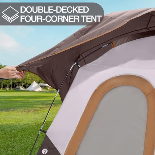 Tienda de campaña CAMEL CROWN para 4 personas impermeable, ligera y portátil para camping y senderismo miniatura 3