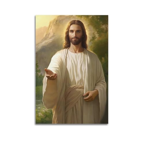 WPHSFX Poster con fede religiosa e scritta "Gesù come il redentore sofferente", poster decorativo da parete su tela, stampa artistica su tela, poster decorativo moderno, per camera da letto, per