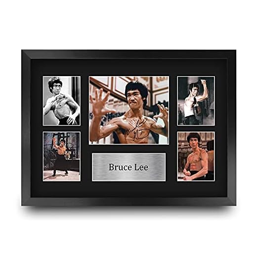 HWC Trading FR A3 Bruce Lee Geschenke Gedruckt, Signiert Autogramm Bild Display Für Film-Erinnerungsstücke-Fans - A3 Eingerahmt