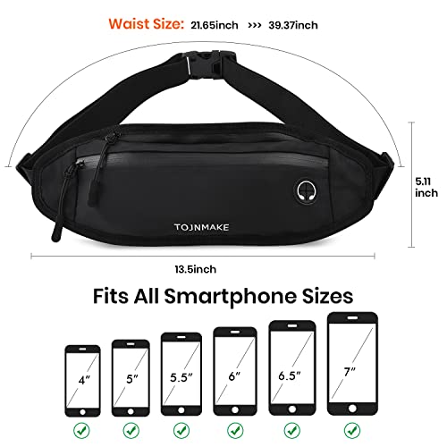 Tojnmake Running Belt Fanny Pack For Women Men Waterproof Small Waist Bag Black Fanny Pack For Travel Hiking Walking Workout Fashion Waist Packs (Black) #TOP3